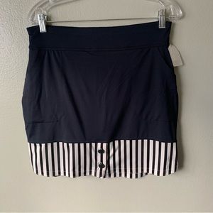 BELYN KEY BLACK & WHITE SHIRT TAIL KNIT GOLF Skort Skirt - Size:Small NWT